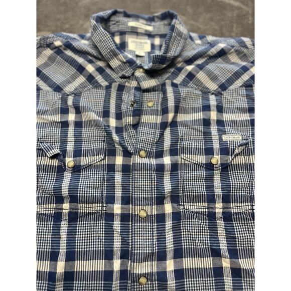 Lucky Brand L Classic Fit Plaid Button Down Shirt - Distressed Pearl Snap Button - Picture 5 of 6